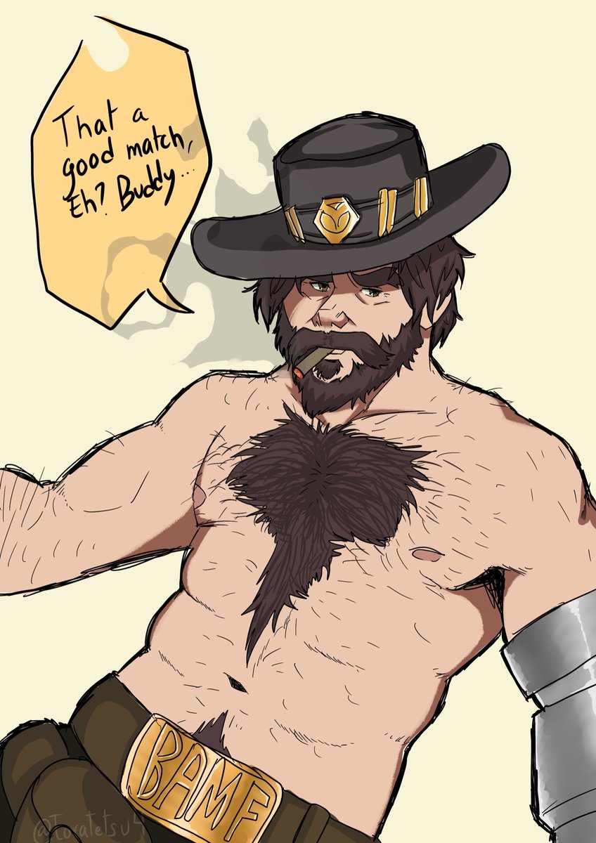 This week I've been playing a lot of overwatch 2 (25h or more) and it reminds me when I had a crush on Mccree in 2016 back then. (Cassidy now) enjoy the views and good luck in your games!!

#Overwatch #cassidyoverwatch #draw #gay #furry