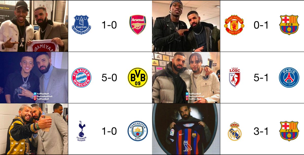 Futbool_Fotos's tweet photo. Ojalá Drake nunca apoye a tu equipo 😳 https://t.co/wLipSE9mnG