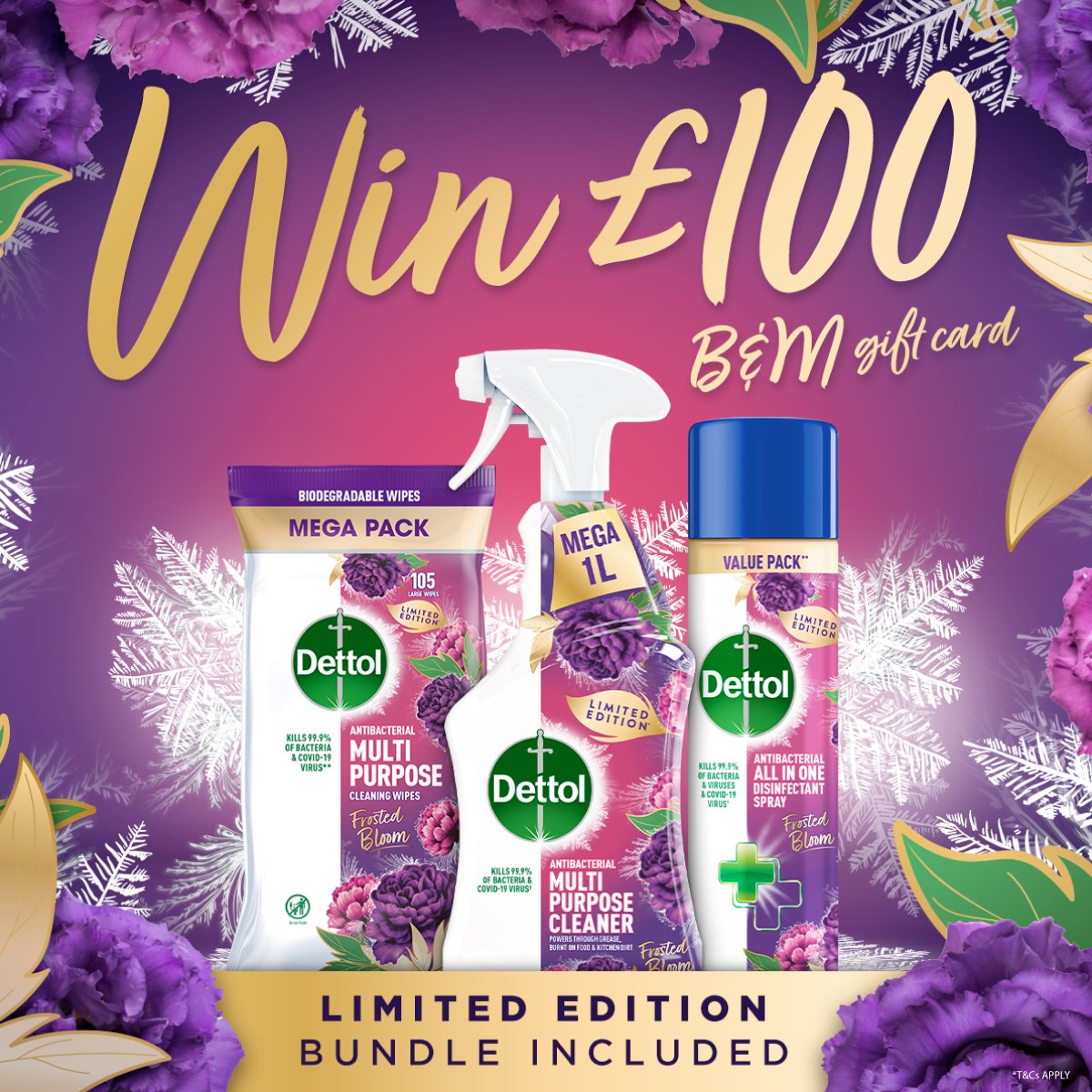 bmstores's tweet photo. 💜 #COMPETITION TIME - ENDS SOON 💜

To celebrate the launch of this amazing #LimitedEdition @Dettol_UK we're giving away a £100 B&amp;M gift card PLUS a Dettol bundle!

For a chance to #WIN, simply;

1) FOLLOW
2) RT
3) COMMENT #BMDettol

Competition ends 9am 20/10/22 https://t.co/mOV43hRuc1