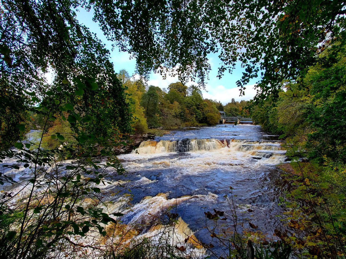 blonde_on_bikes's tweet photo. The #fallsofclyde were in full flow after heavy rain over the weekend.#newlanark #lanarkshire #riverclyde https://t.co/V5oE9R2By3