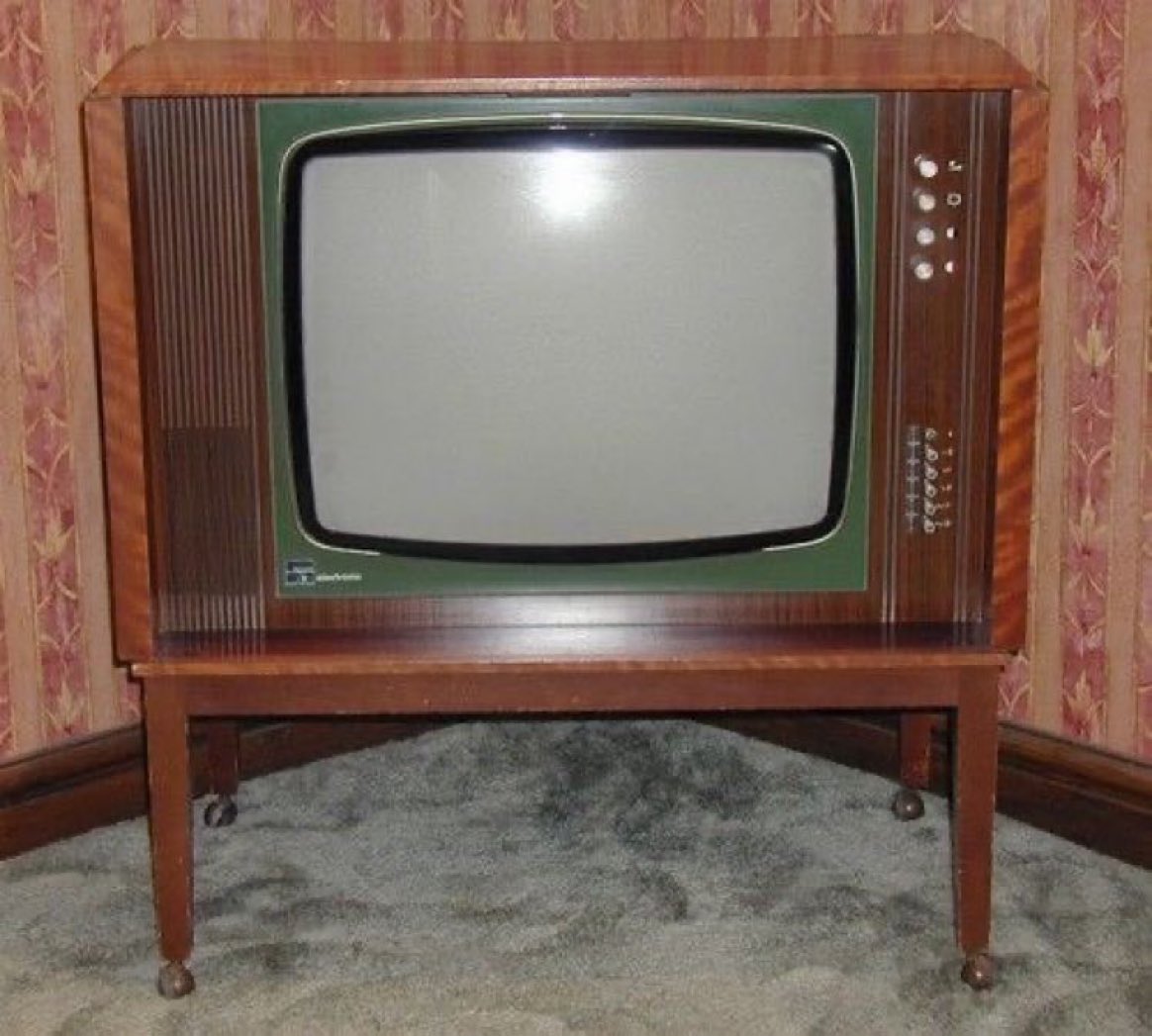 Super70sSports's tweet photo. My dad turned on this TV in 1973 and it’s still warming up. https://t.co/YnaTbH48Hf