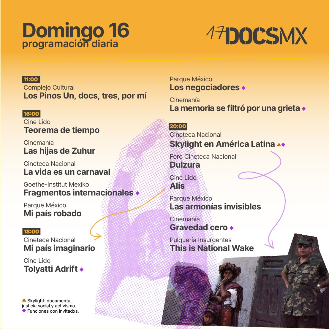 SalaLlenaMX's tweet image. Funciones de este domingo en #17DOCSMX 👌🏻 ¡No te las pierdas! @DocsMX