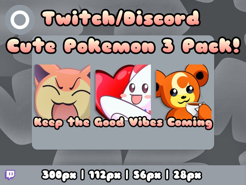 SaiyakuDX's tweet photo. Got some great cute #pokemon emotes for y'all!
They were a lot of fun to make, and for the rest of the day will be on sale in our #etsyshop!
Compatible with #twitch, #discord, #youtube, etc.
Thanks for all the support, everyone! Have a great day! ^^ https://t.co/74JJZuldqc