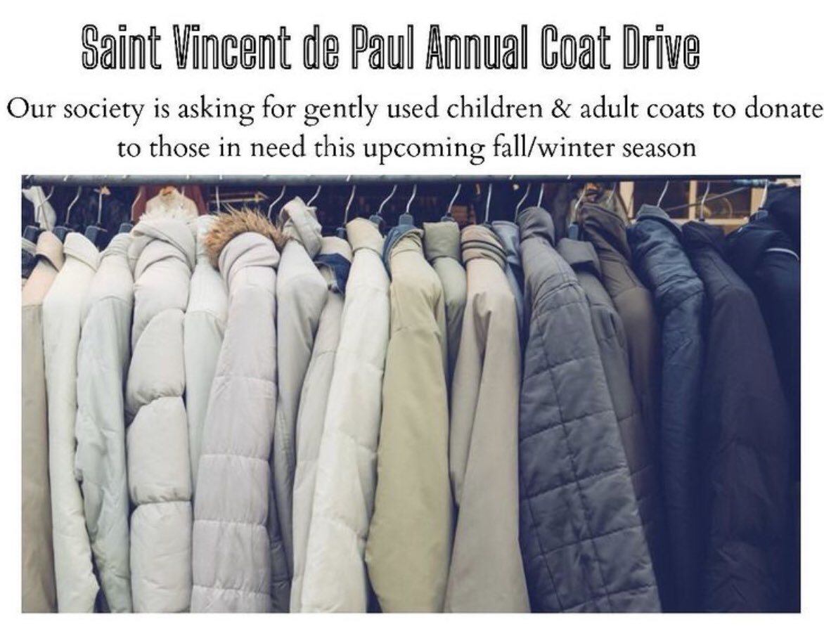 StDavidsMaple's tweet photo. #coatdrive 
SVDP 647-641-3411 leave a message for Lucy. Thank you for your generosity. 

#stdavidsparishinmaple #svdpofstdavids #feedthepoor #ingivingwereceive #toserveinhope #svdp #neighborshelpingneighbors https://t.co/aldvt7TNn9
