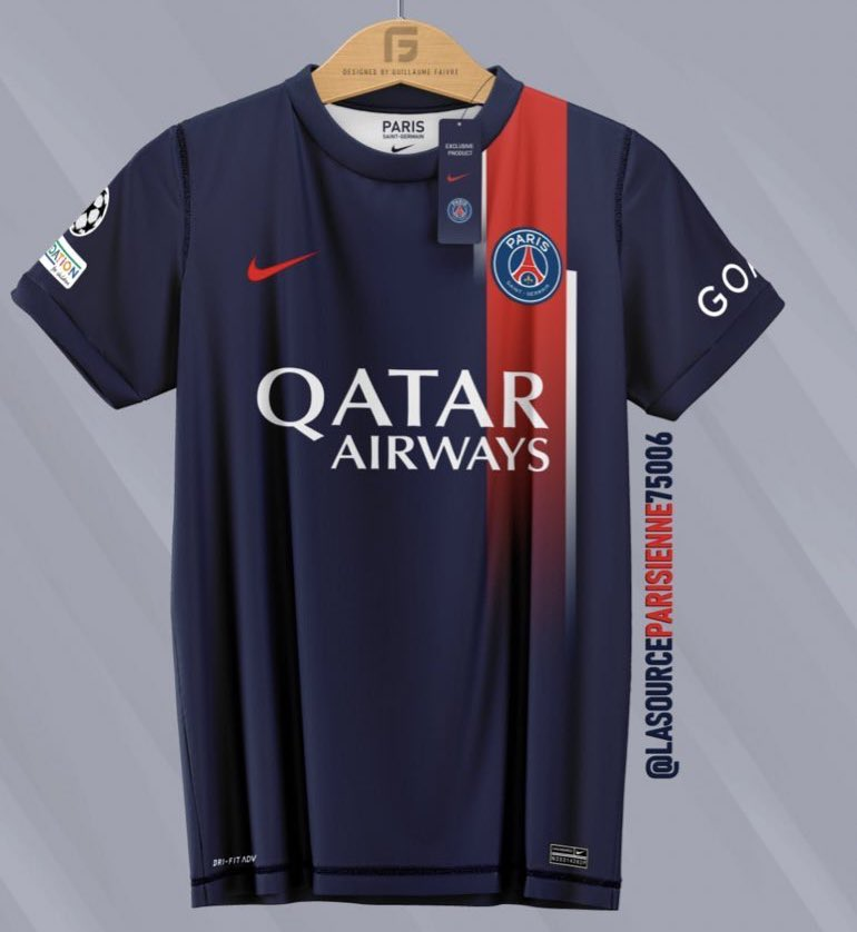ActuFoot_'s tweet photo. 🚨 Voici à quoi devrait ressembler le maillot du PSG la saison prochaine. ❤️💙

📸 @lasource75006 https://t.co/mHk3pbP6zX