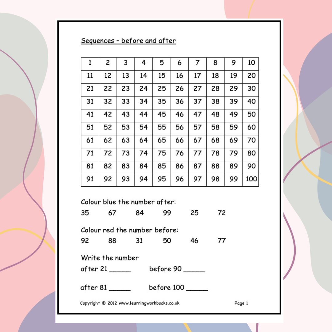 Learn_Workbooks's tweet photo. Numbers to 100 workbook for 6 year olds is designed to develop knowledge, understanding and skills of place value to 100. Key content includes sequencing numbers comparing, ordering and identifying odd/even numbers. #Numbers (link in bio) https://t.co/VtR995kT1Q