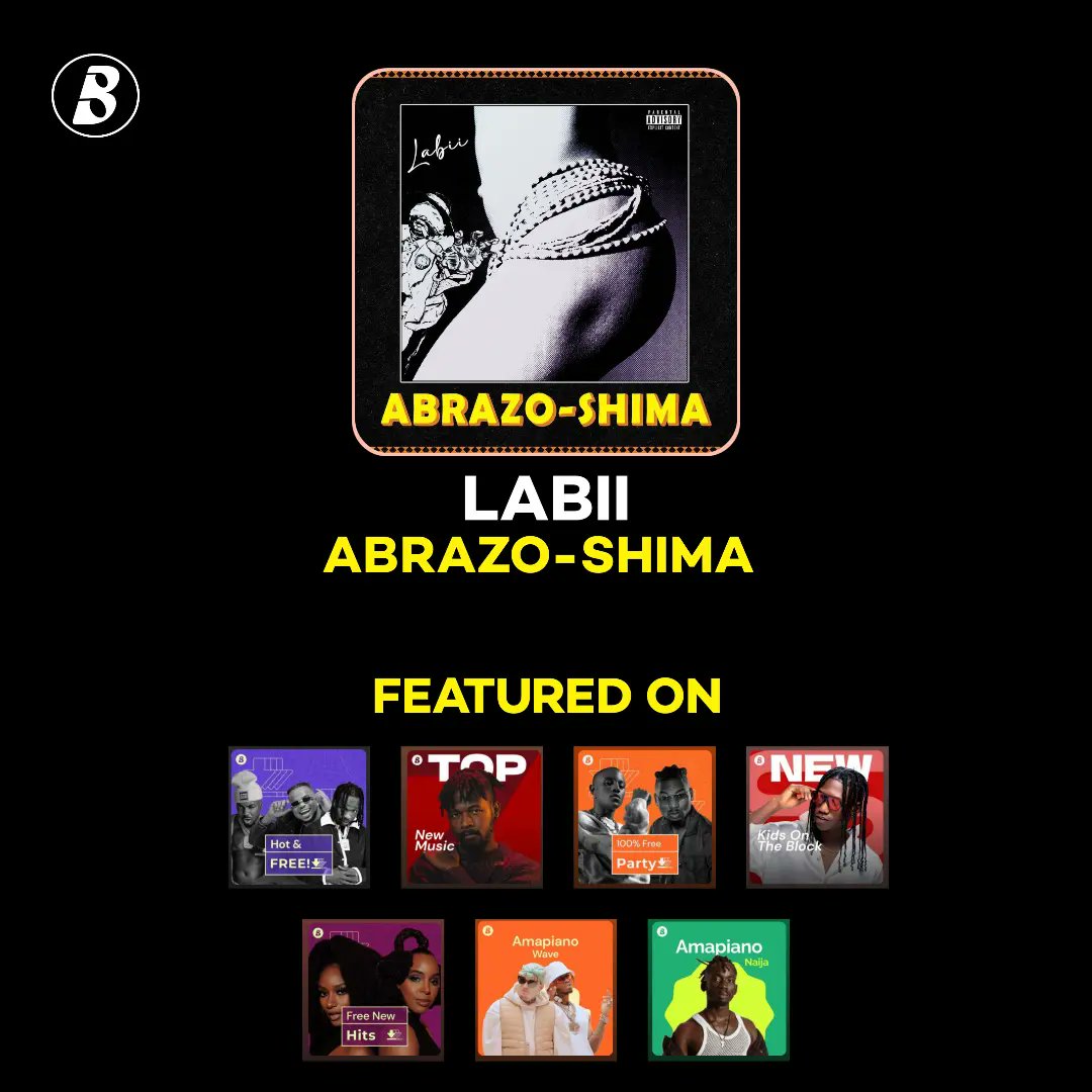 June2November's tweet photo. Thank you to the good people at @AppleMusic, @SpotifyNga &amp; @BoomplayMusicNG for adding @57Labii's “Abrazo-Shima” to these playlists. 

Put it on repeat for a good end to your night 💃 

#DistributedbyJ2N #AbrazoShima https://t.co/CpgDQIhMQA