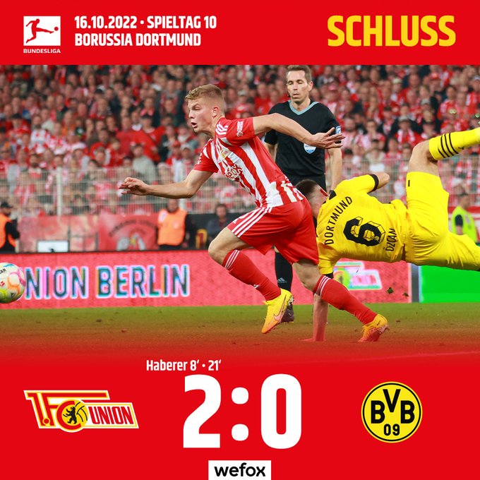 Schlussgrafik: 2:0 gegen Dortmund. JAAA!