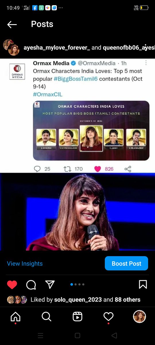 Ayesha_myqueen's tweet photo. Queen for reason👑❤️🔥...#Ayeshaa congrats aysheyyyy 🤩😘🤗✨...you deserve more and more❤️✨
.
.
#ormaxmedia
Ormax characters India loves most popular biggboss (Tamil) contestants [[October 9_14*2022 ]] #ayesha
.
.

#aayesha #Ayesha #ayeshafandom #ayeshaarmy https://t.co/lhwZ5bJZs5