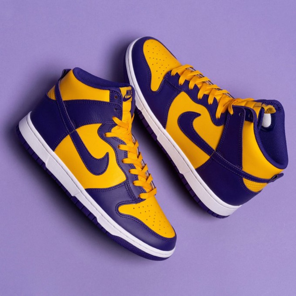 10% off w/ code SNEAKERS Nike Dunk High Retro 'Lakers' => bit.ly/3CEIk5f