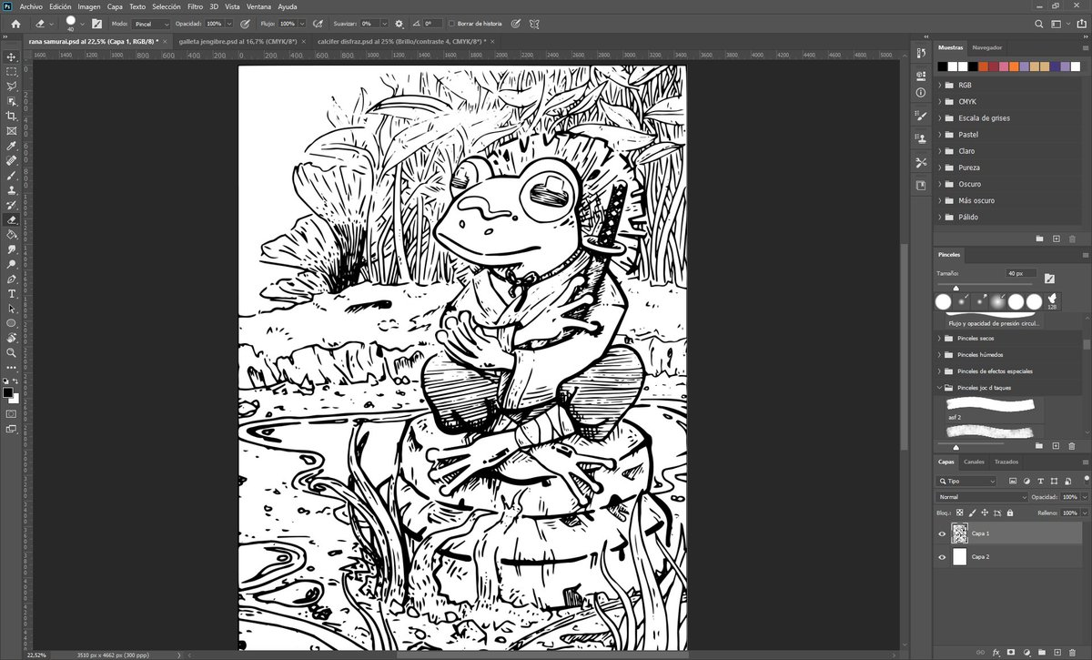 joc_d_taques's tweet photo. He hecho un calco de imagen en Illustrator de un boceto para probar una técnica en Photoshop. A ver qué sale 😂✍️ https://t.co/u1AXzAeeP0