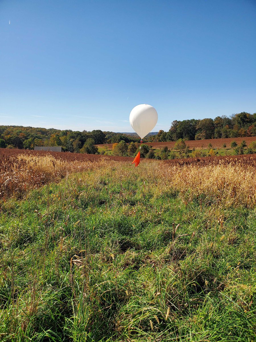 UMDnearspace's tweet photo. NS-112 has been recovered in Hanover, PA! In what seems to be a program first, the balloon is still intact and floating. Payload line is completely intact. https://t.co/348r7NOOtM