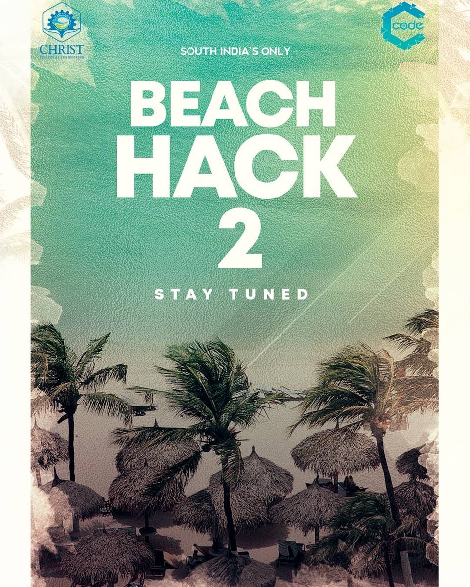 beachhackathon's tweet image. Beach Hack - Season 2 is coming soon.

South India's one and only beach hackathon ✨
February 14, 2020
Azhikode Munakkal Beach

#BeachHack #ChristCollegeOfEngineering  @CODe_cce