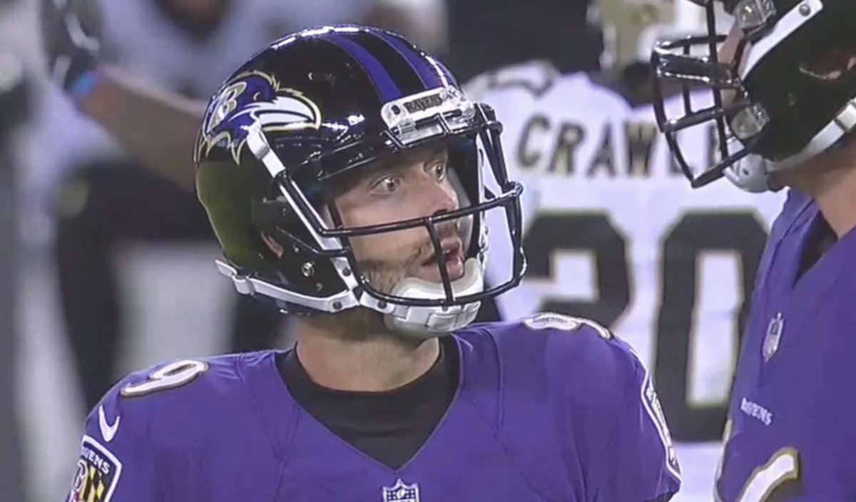 NFLonCBS's tweet photo. Justin Tucker just missed his first field goal since Week 10 of last year. https://t.co/tihFBOi3f3