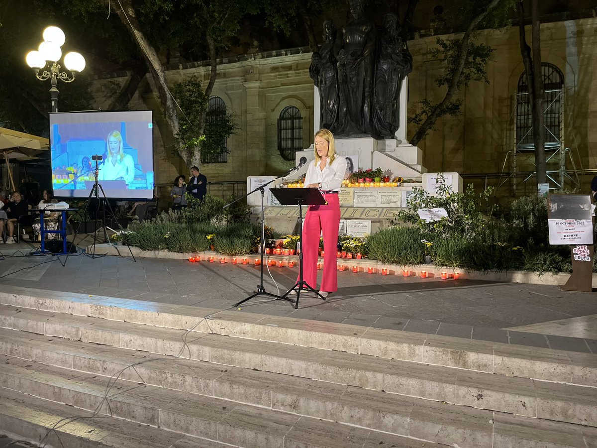 Metsola: 'An endless list of international organisations who continue to pay tribute to her. Her voice is louder than ever. Today we are all #DaphneCaruanaGalizia's voice.' <a href="/RobertaMetsola/">Roberta Metsola</a>