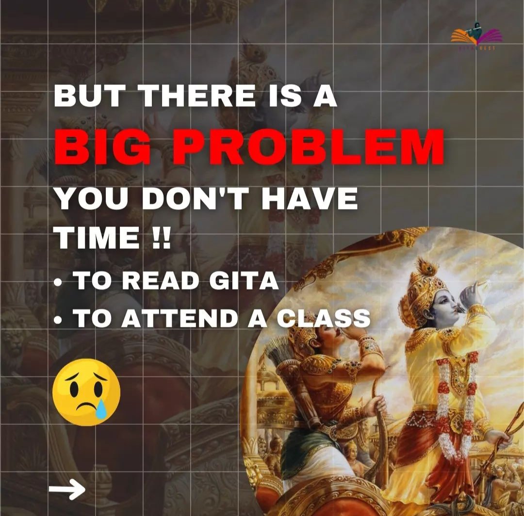 gitaquest_iit's tweet photo. "I want to understand Gita!"
, "I want to read Gita Daily!",
"I want to know more about Sanatan Dharma!",

But I don't get time to attend classes or read scriptures.... 😞😔😟

🫵🏻🫵🏻Is this also the case with you?? 😳🧐🤔
If, Yes don't worry, we have a good news for you 🥳🤩 https://t.co/Dk3lcGr1tB