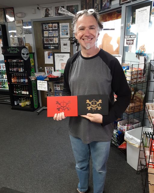 castleperilous's tweet photo. Lead writer on The Curse of Bloodstone Isle and customer of the store, Jason Brandon stopped by the store this weekend. @MarkRein_Hagen @ThebanMonk #rpgs #piraterpg #newreleases #smallpressrpg https://t.co/JUqCUMxCT2