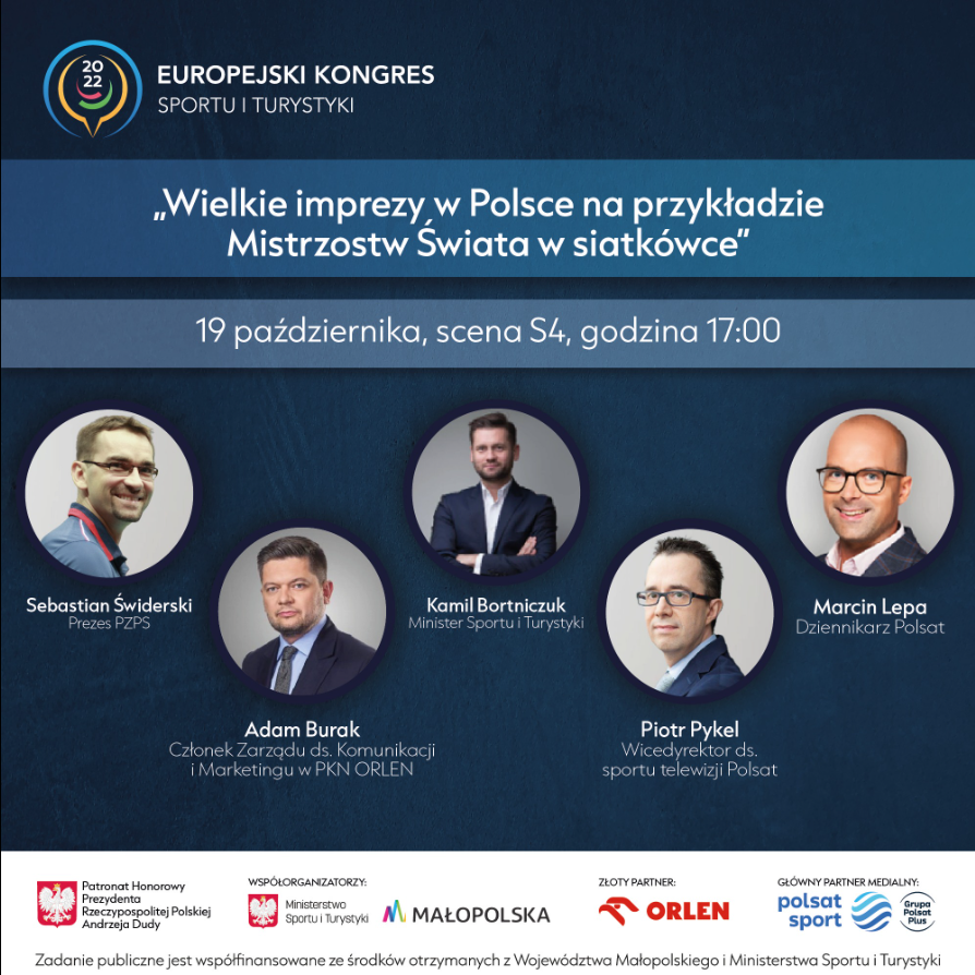 sbs_eksit's tweet photo. ,,Wielkie imprezy w Polsce na przykładzie Mistrzostw Świata w siatkówce” 
🕖19 października, scena S4, godzina 17:00
Uczestnicy panelu: 

✨ @KamilBortniczuk 
✨ Sebastian Świderski
✨ @adamburak_ 
✨ @MartiLepa 
✨ Piotr Pykel https://t.co/hREvBRypPa