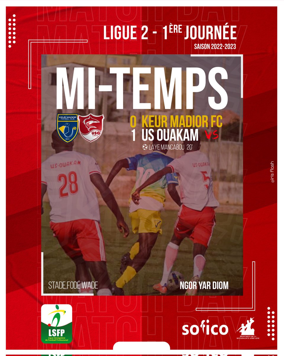 us_ouakam's tweet photo. #Ligue2SN
C'est la pause au Stade Fodé Wade, les Requins devancent Keur Madior grâce à un but de Laye Mancabou. https://t.co/wdl7Kh5C9v
