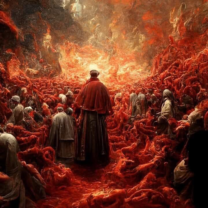 gandalf_u's tweet photo. La inteligencia artificial recrea el Infierno de Dante Alighieri. https://t.co/rdVXqr1bMr