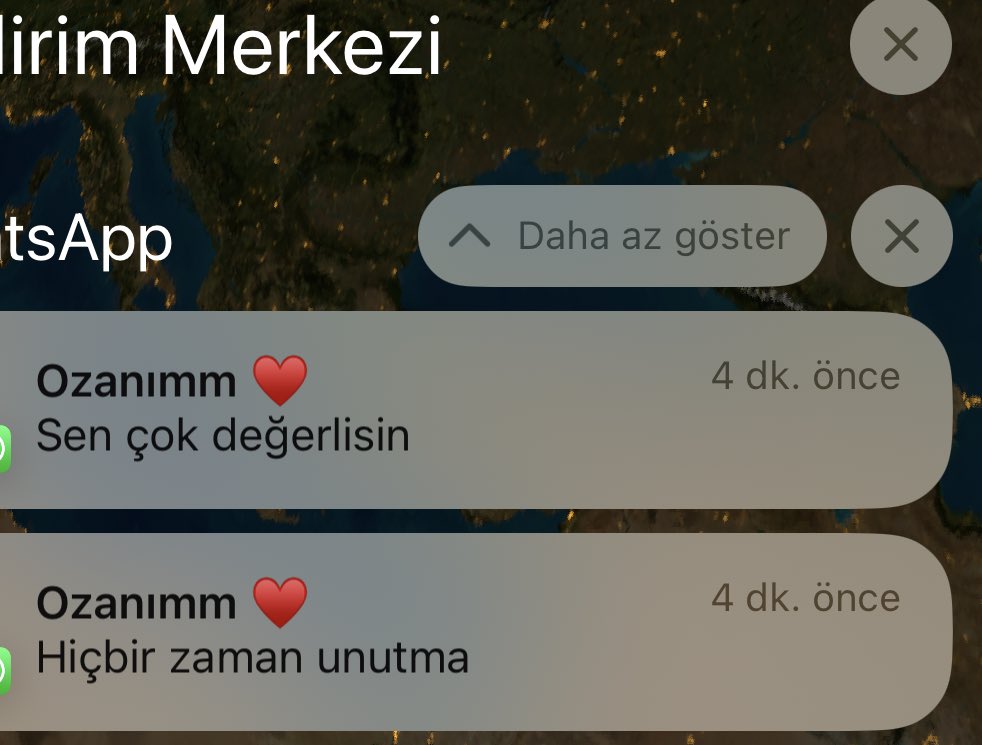 Tam o an da gelen mesaj ♥️