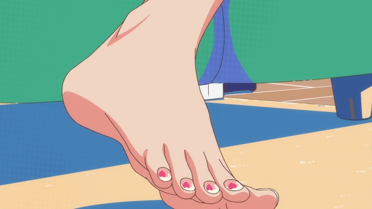 Fuufu Ijou Koibito #02 - Akari's feet are absolutely gorgeous, and she even has cute hearts painted on her toenails. ^^ #anifeets