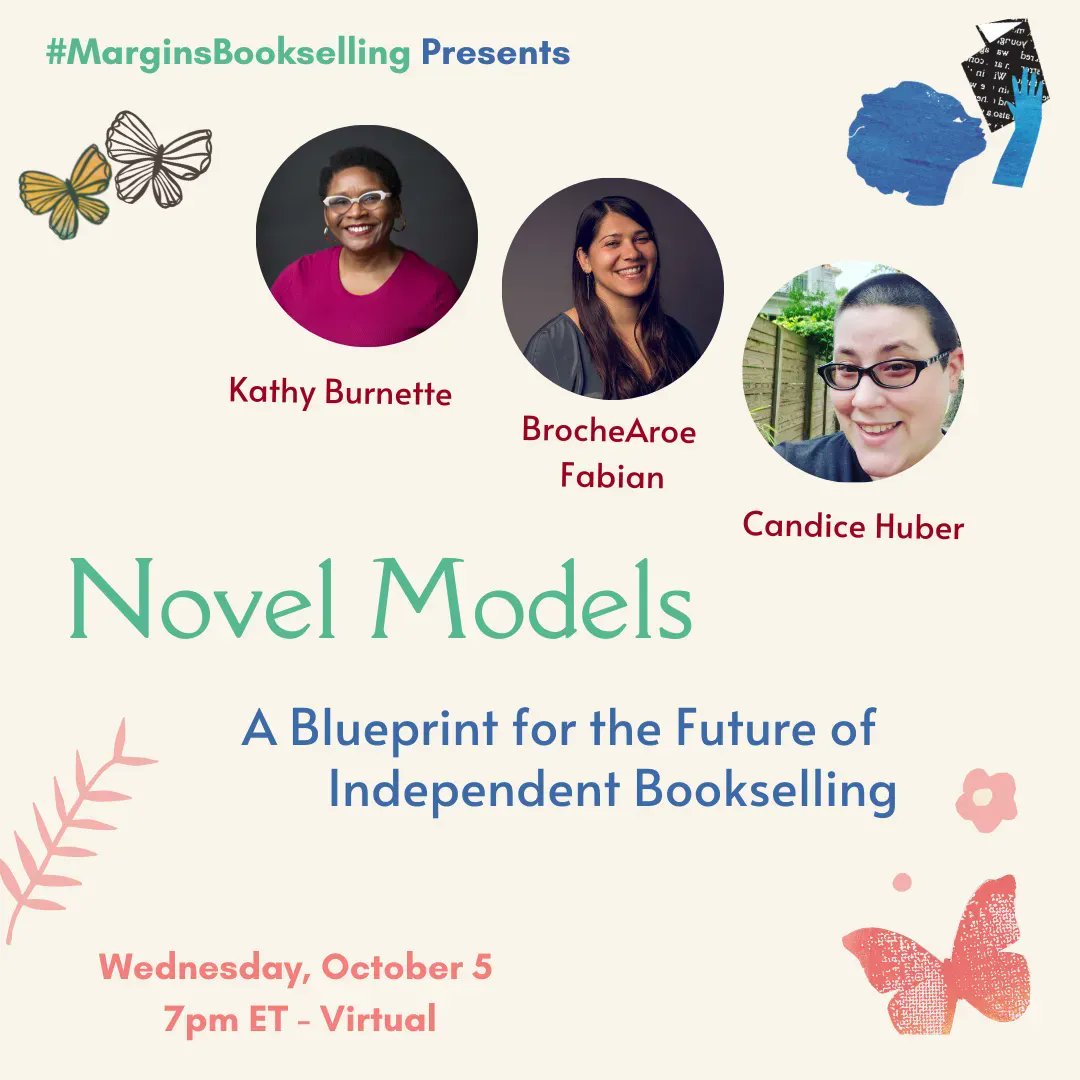Wed, Oct 19 7p ET
#MarginsBookselling Presents: How Novel Models are Reimagining Bookselling
Booksellers <a href="/nolafleurdelit/">Candice Huber</a>, Kathy Burnette of @brainlairbooks, &amp; <a href="/RiverDogBookCo/">River Dog Book Co.</a> discuss why novel model bookstores are reinvigorating the industry.
RSVP to join: buff.ly/3fs62dg