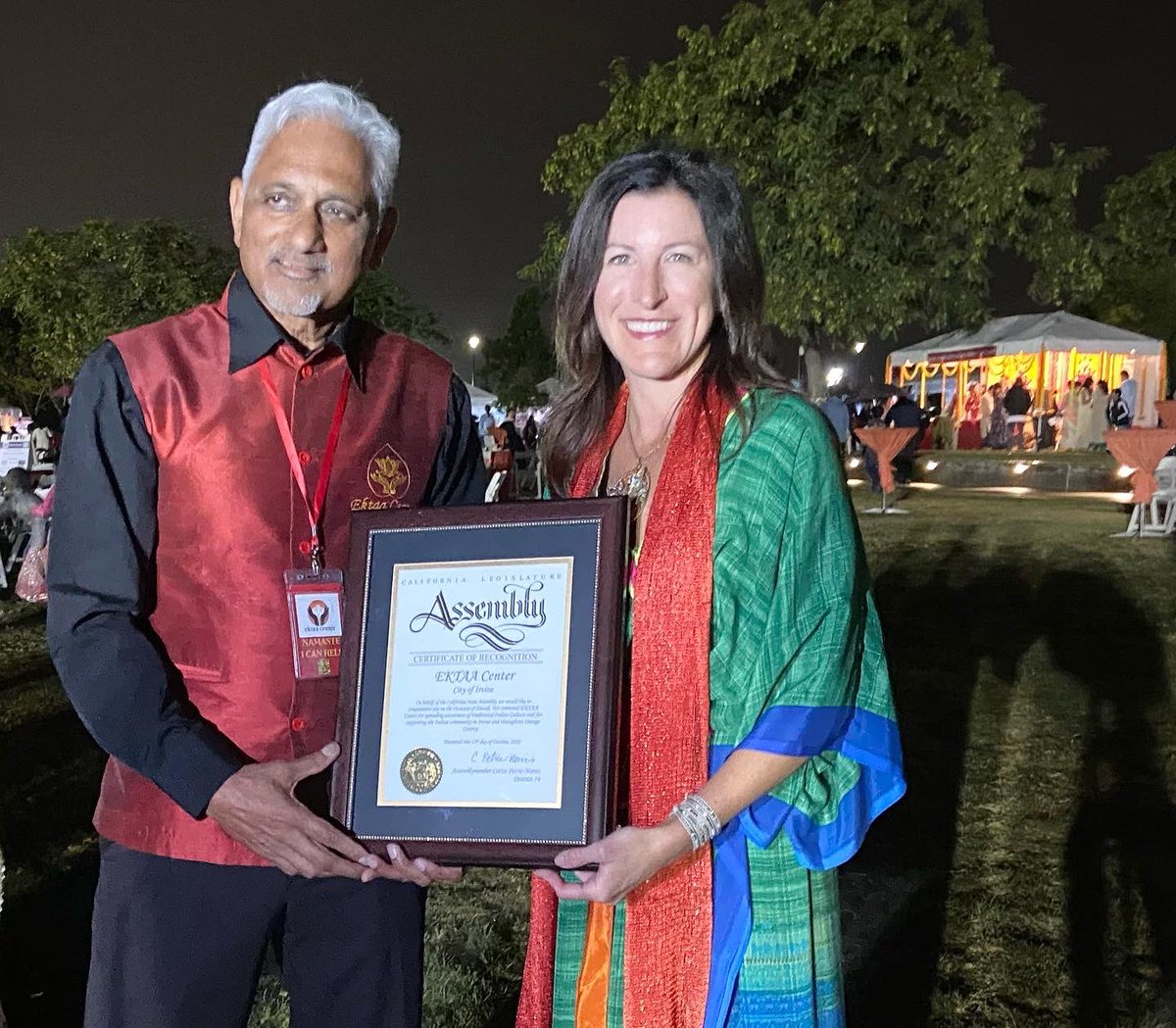 Happy Diwali! It was wonderful celebrating with EKTAA Center last night! Thank you for all you do spreading awareness of traditional Indian culture and bringing the community together.
