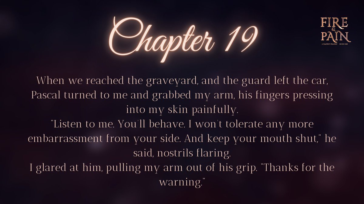 Chapter 19 of FIRE &amp; PAIN - A Vampire's Tragedy is now available on Inkitt. 🔥
Read it here:
inkitt.com/stories/fantas…
or start reading from the beginning: 
inkitt.com/stories/fantas…

♥

#fantasy #inkitt #inkittbooks #writingcommunity #freebooks #writerscommunity #amwriting