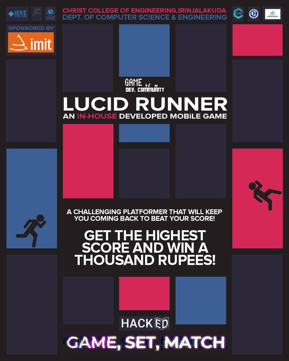 beachhackathon's tweet photo. The CCE GAME Dev Community is proud to announce the release Lucid Runner!
To enter the contest and win Rs.1000, share the current best score screenshot in your instagram handle tagging beachhack and #lucidrunner.
#HackEd #BH3 #BeachHack @CODe_cce https://t.co/SXnsY1t0ub