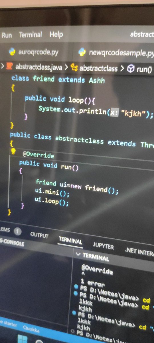 aswincrisis's tweet image. Suddenly when my abstract class runs through my own concept of thread.🤙
#java #nightcode