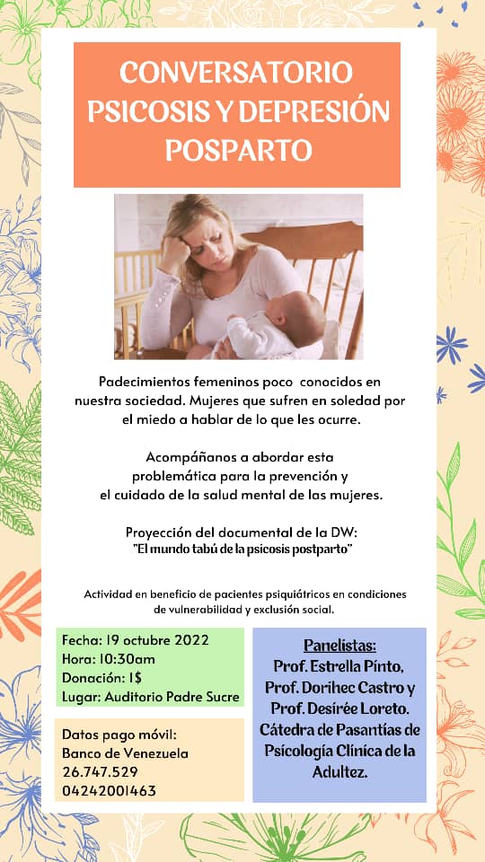 estrellapinto21's tweet photo. El próximo miércoles 19 tendremos un conversatorio en la UCAB sobre algunos problemas de salud mental que pueden presentarse durante el embarazo y el período postparto. ¡Esperamos que nos acompañen! https://t.co/0S08WMbFYb