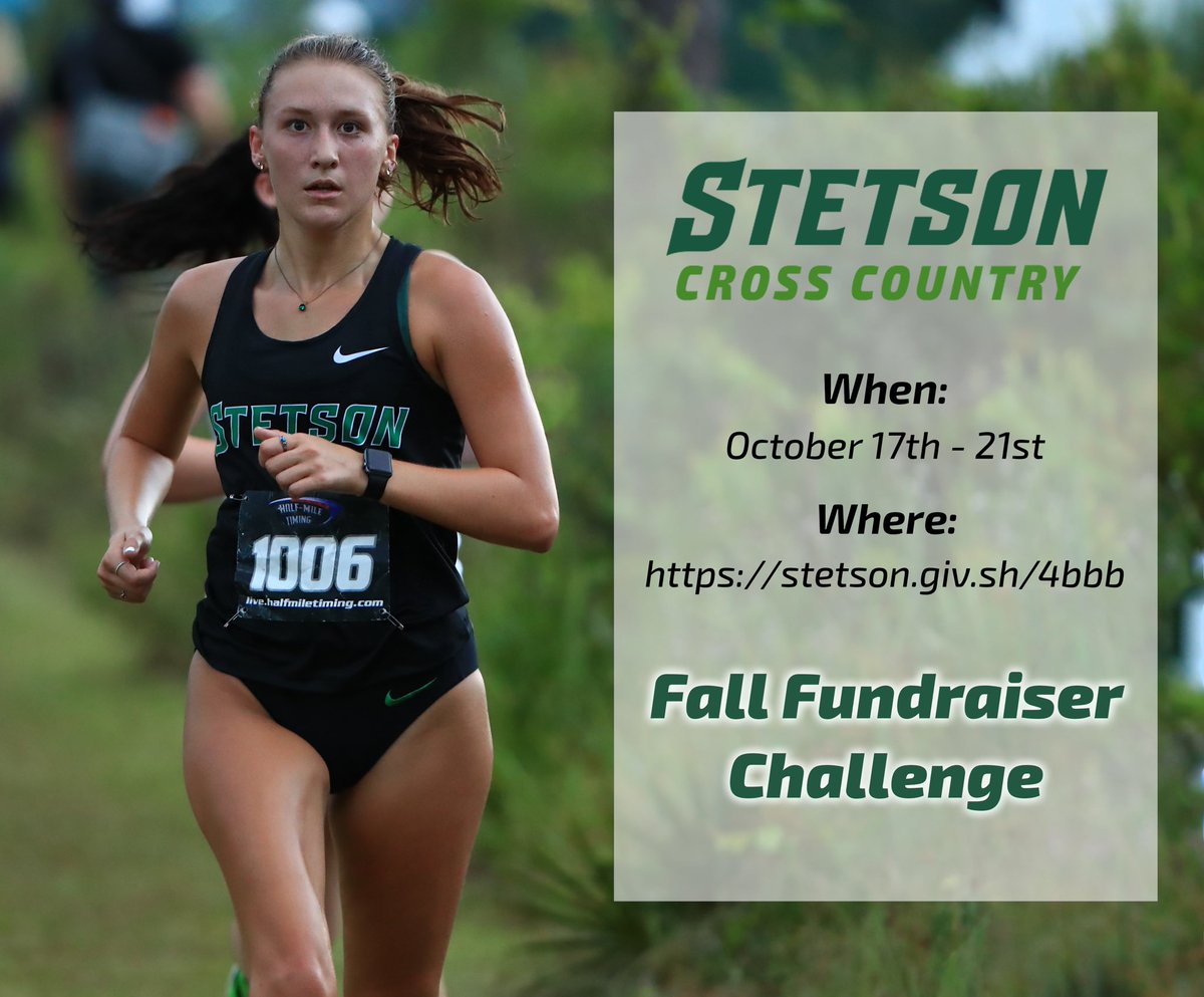 StetsonXC's tweet photo. Tomorrow we will be kicking off our annual Hatter Athletics Fall Fundraising campaign. Be on the lookout for links tomorrow on how to support Hatters XC! 🎩 https://t.co/M84IWsHiGc