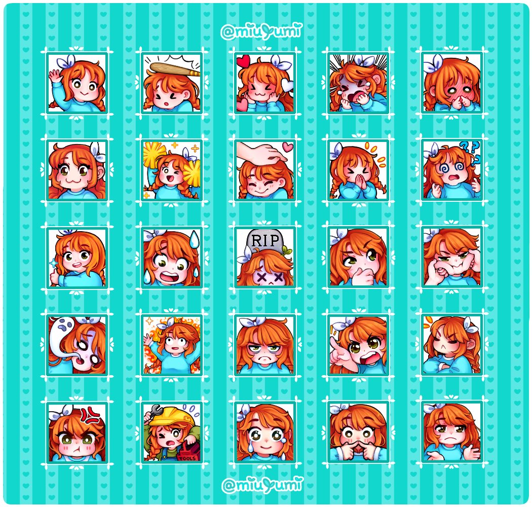 miuyumae's tweet photo. Here's a compiled sheet of emotes I've made over time for myself! 💙

Reminder that I'm offering discounted seasonal spooky YCH / template emotes all this month! If you're interested, please don't hesitate to DM me or email me at 🍁miuyumae@gmail.com 🍂

Thanks!

#commissionsopen https://t.co/jPnh6xNXLZ