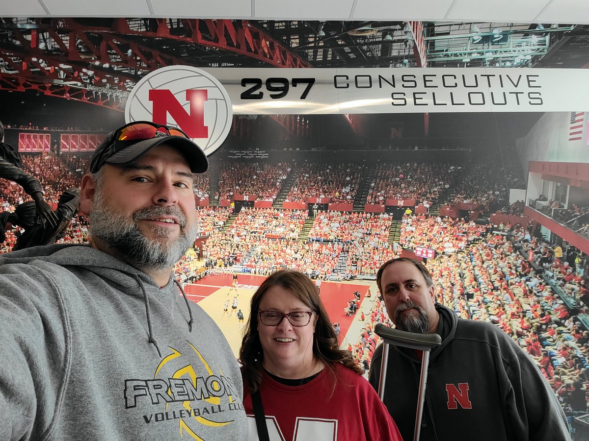 digitptbd's tweet photo. No better way to spend a Sunday afternoon than @B1GVolleyball at the Devaney with the #Huskers and a countdown to 300. https://t.co/TWcZl6b6uA