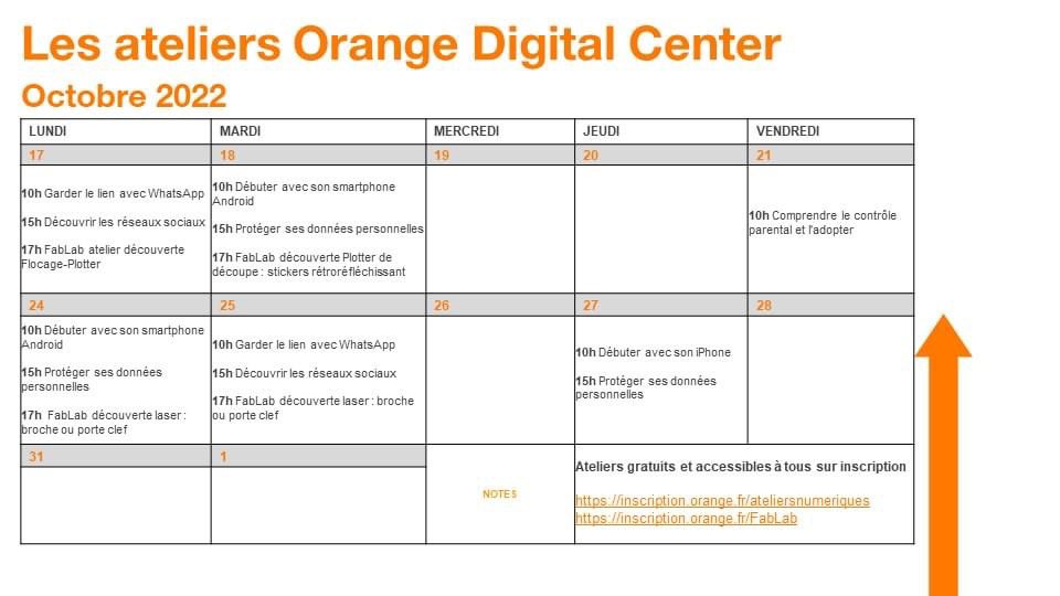 Un programme gratuit et varié vous attend à #OrangeDigitalCenter de Saint Ouen dès lundi ! 
📌Pour les ateliers numériques Rendez vous à l'adresse : inscription.orange.fr/ateliersnumeri…
📌 Pour les ateliers de fabrication Stickers &amp; découpe : 
inscription.orange.fr/fablab