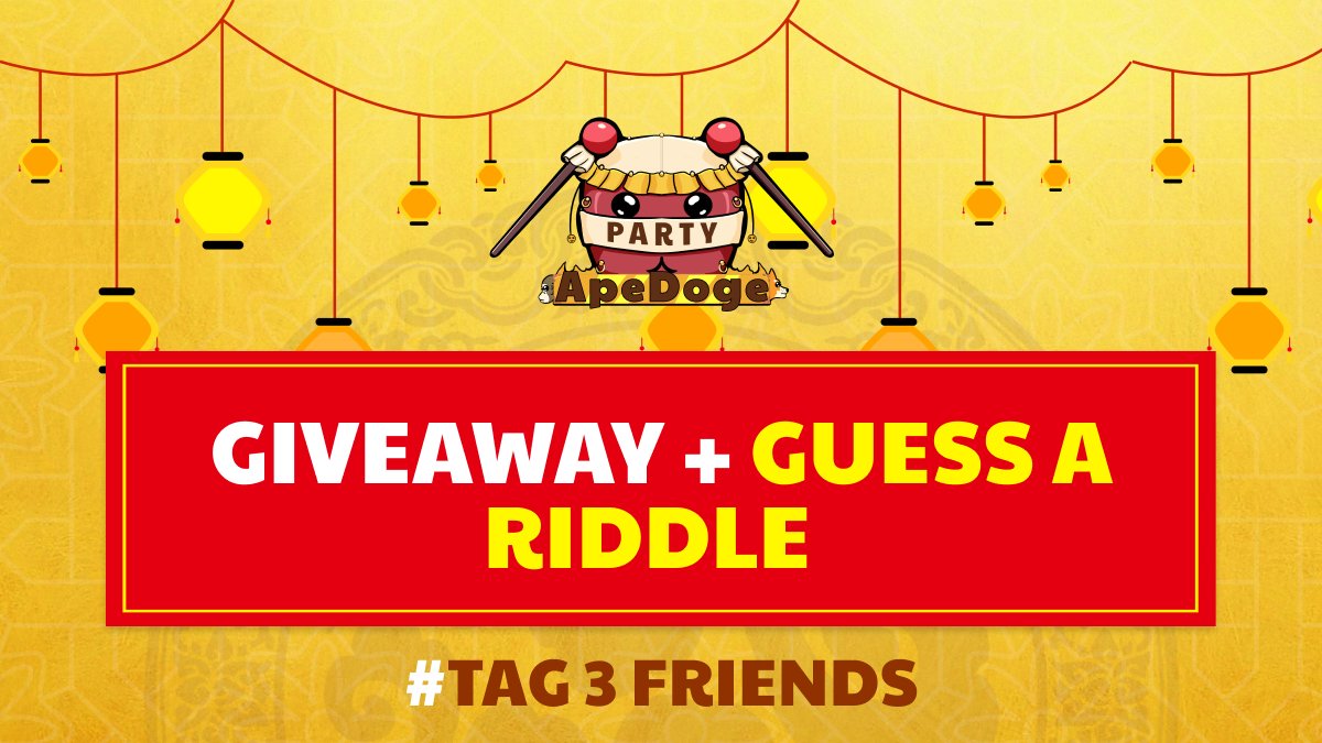 APEDOGE_PARTY's tweet photo. APEDOGE GIVEAWAY🚀
3 BNB to 6 random participants!

👉🏼 Rules:
1) Tag 3 friends, retweet and like this tweet!
2) Solve the riddle (APE + DOGE = ?) Write the correct answer on comment
@APEDOGE_PARTY
3) Share correct answer in Telegram group https://t.co/d0r985O9Wh

#Giveaway #NFTs https://t.co/ygS19ntfqJ
