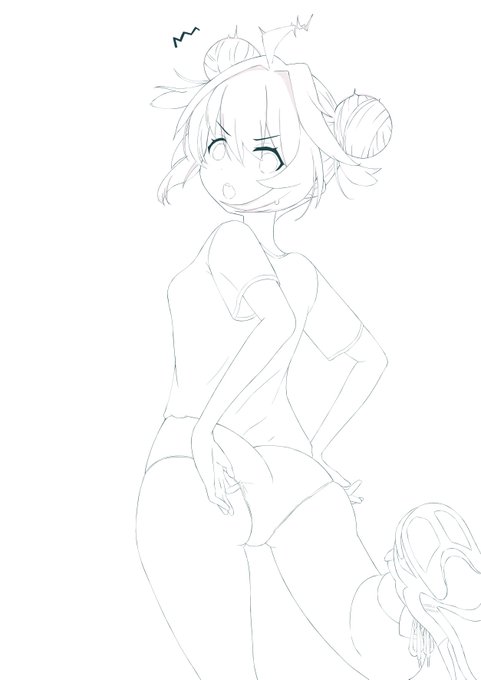 アートワークスとかこの前配布されたヘナチョコ先生の.clipデータを参考に、ペン作って細い線画で描いてみた。細い線使うの難しくてめちゃ時間かかって疲れた😩これに塗ってちゃんと見栄えする物にできるのかどうかワクワクですね😙 