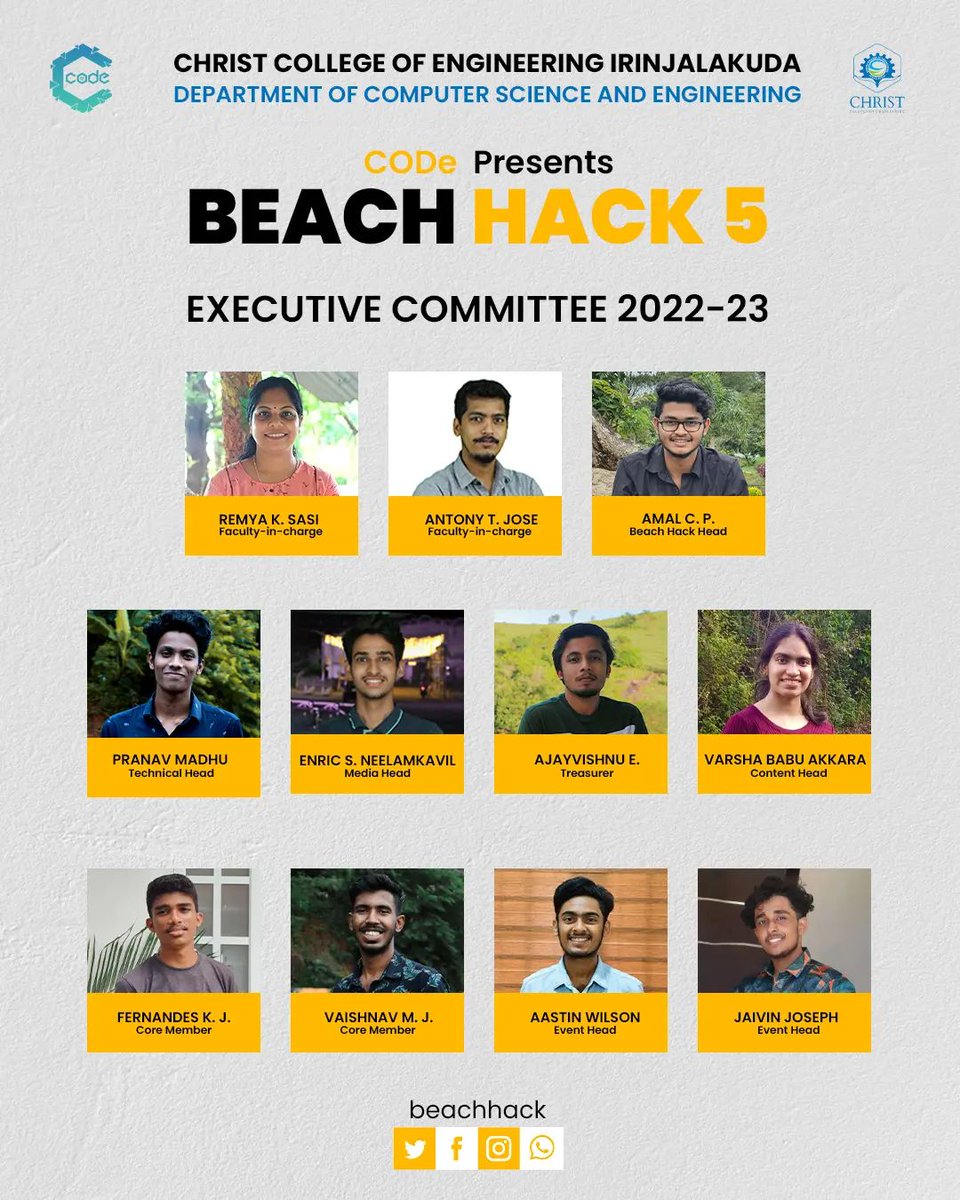 beachhackathon's tweet image. Beach Hack - Season 5 is here. Meet the Ex-Com ⚡

#BH5 #BeachHack #ChristCollegeOfEngineering @CODe_cce
