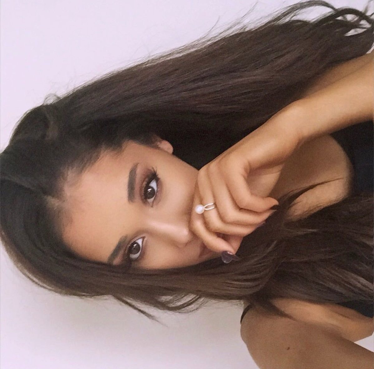 tbsagb's tweet photo. ariana grande via instagram 7 years ago today, ‘I mustache you a question .... #worstcaptionever #icouldntresist #ohwell’ &amp; ‘fyi just overheard @beautybydchinchilla say “look at this tiny monkey tryna suck the dogs nipples”..... just to let you know the [...] (17th october 2015) https://t.co/SjDM6YcDCQ