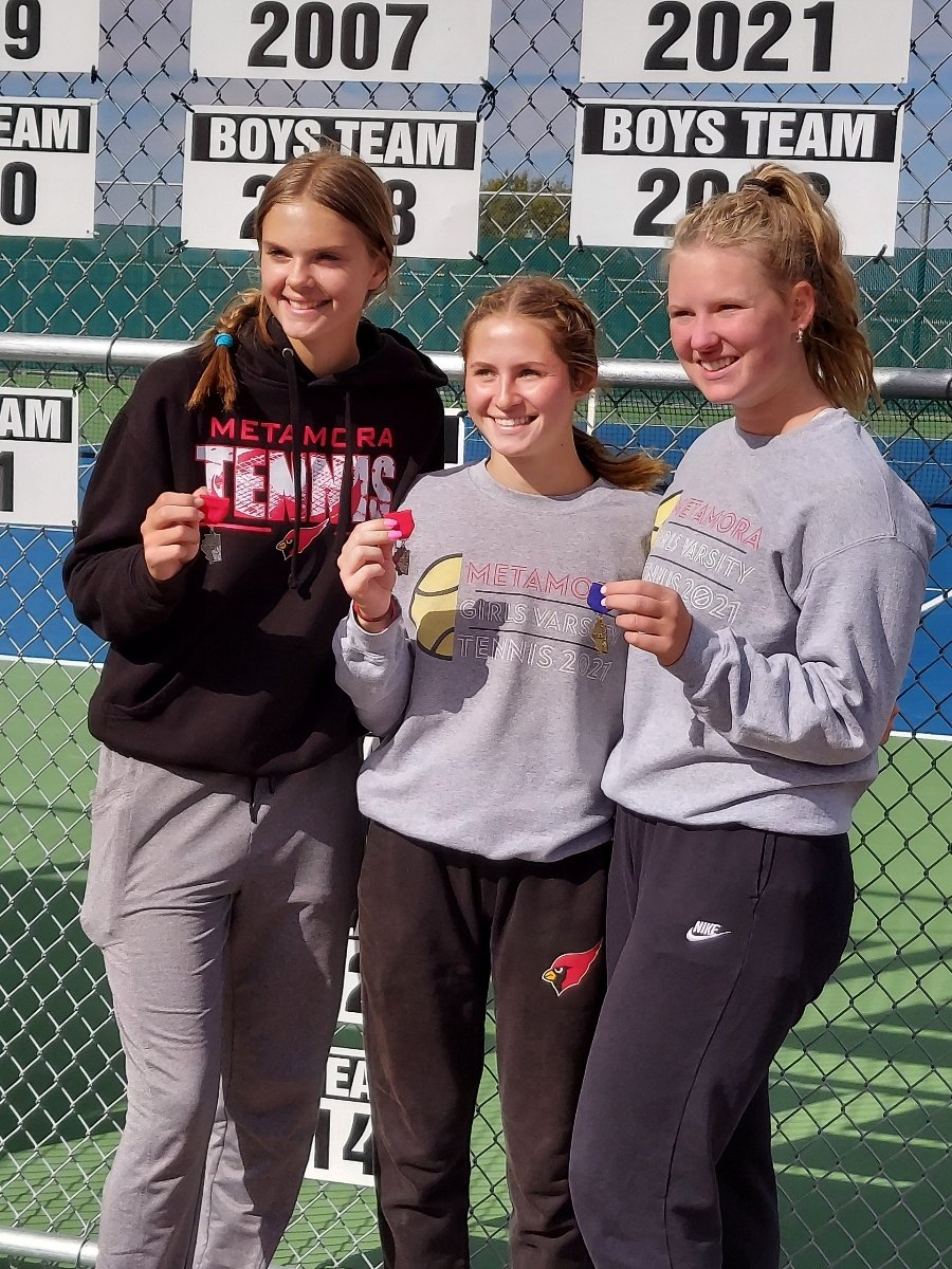 Congratulations to our Girls Tennis State Qualifiers!  Camryn was the Sectional Champion in Singles.  Carly and Bri finished second in the Doubles.