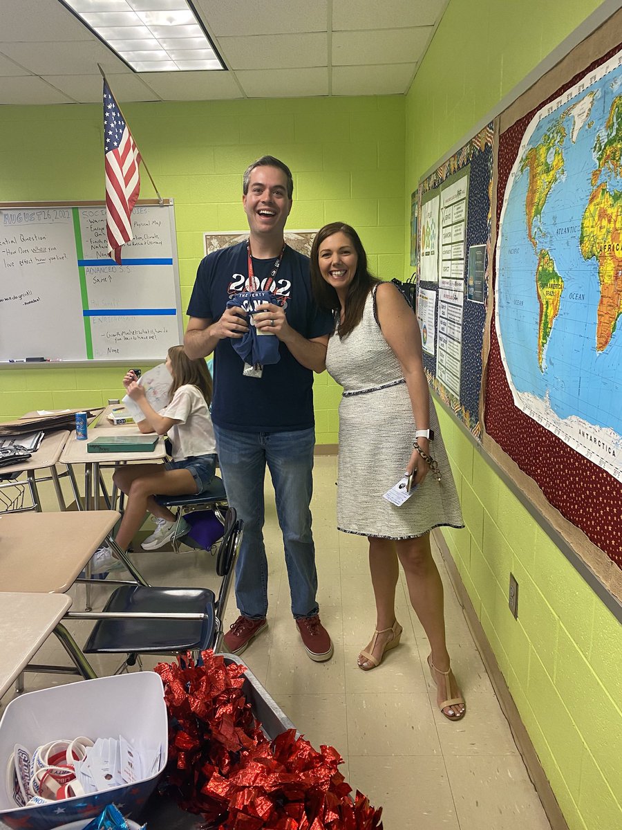 LibertyMDL's tweet photo. It’s National Boss’s Day! Our principal, Mrs. Thrower, is a warrior for good, an anchor of strength, and a lighthouse to us all. Thank you, Amanda, for supporting us and leading the way. You truly are a STAR 💫❤️💙 We love you! #libertyms #libertySTARs https://t.co/Qb10mjRrnM