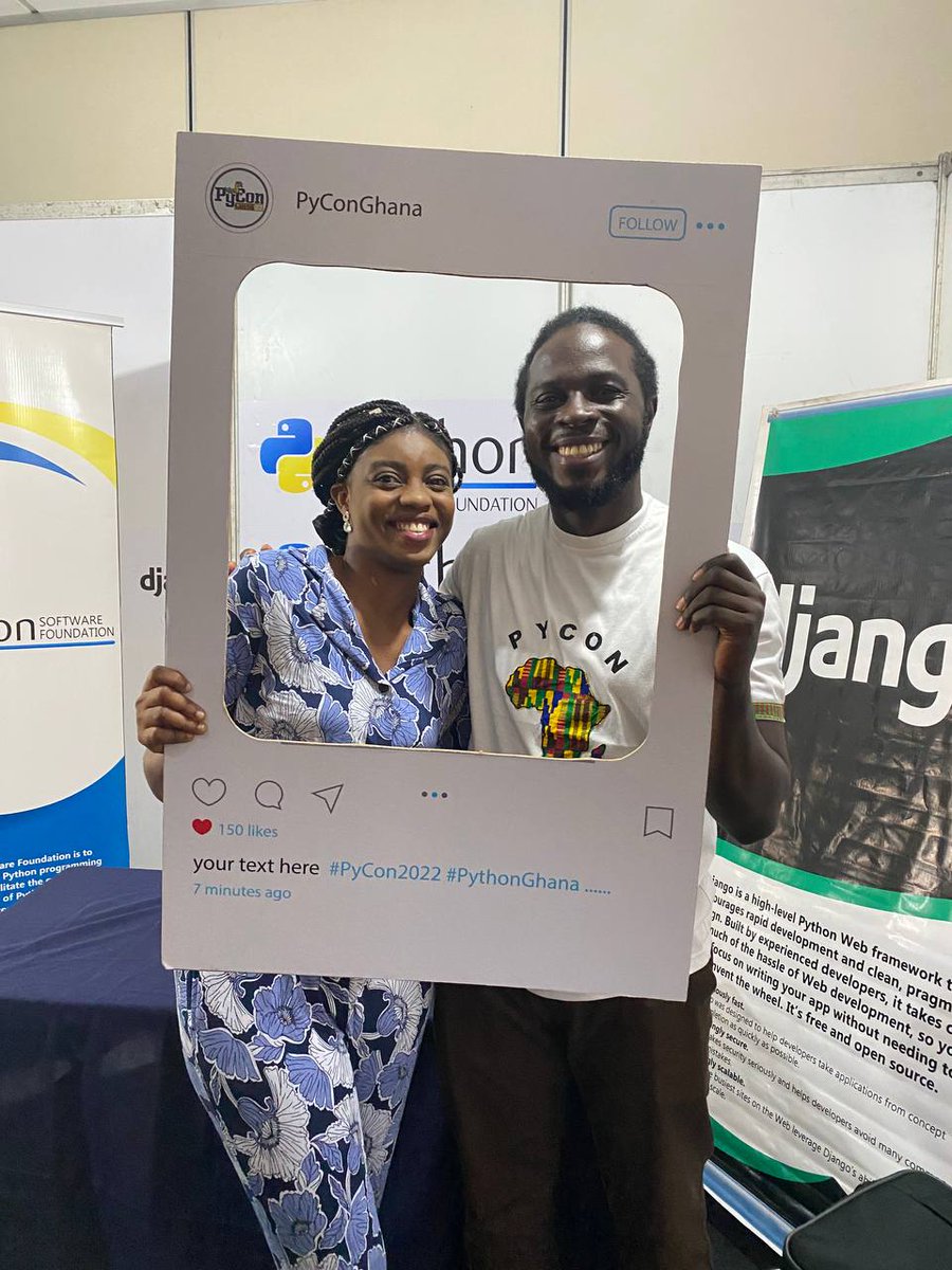 peacedogbey11's tweet photo. My Mentor. Thanks so much, I learned a lot. #djangogirls #pycongh https://t.co/D0hFd84py3