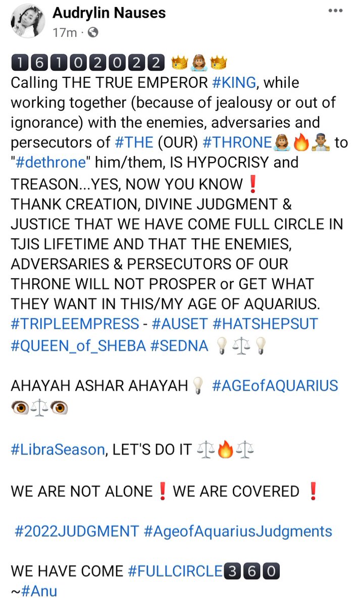 soul_frequency's tweet photo. 1️⃣6️⃣1️⃣0️⃣2️⃣0️⃣2️⃣2️⃣
HYPOCRISY | TREASON 💡
#MOSTHIGHS #ANUNNAKI #ANKHCESTORS 👑⚖👑
THE BALL IS ON THE ROLL
#LibraSeason ⚖👑⚖
3️⃣6️⃣0️⃣12-POINTED STAR⚖
#OGDOADOFKHUMNU #SEDNA #ENNEADOFON #ANUNNAKI #RA #MOORS #KRSTS #HATSHEPSUT #ANCESTORS #ATLANTIS #BEAUTIFUL7️⃣
#Empress👑
#DFE🔥 https://t.co/btkmyNgVAq