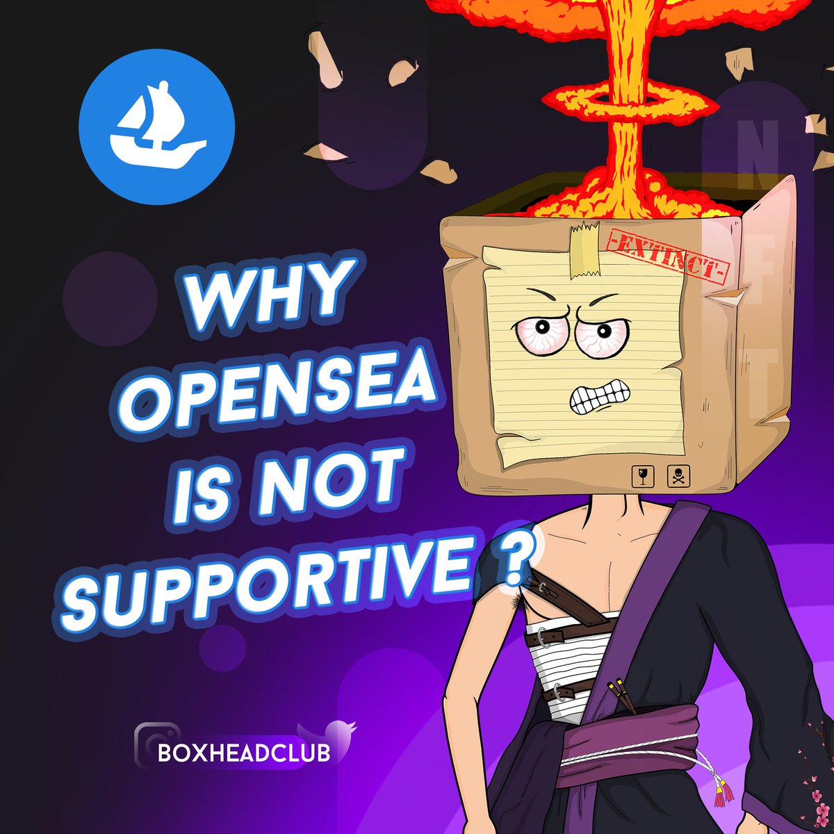 boxheadclub's tweet image. hey fams.
we are back, as you know boxhead delisted by @opensea with no reason, also they didn't share any info about it, coz they don't have any reason, by the way from now on we'll shift to another platform, you can list and find boxhead on @Coinbase_NFT

#NFTdrops #nfts