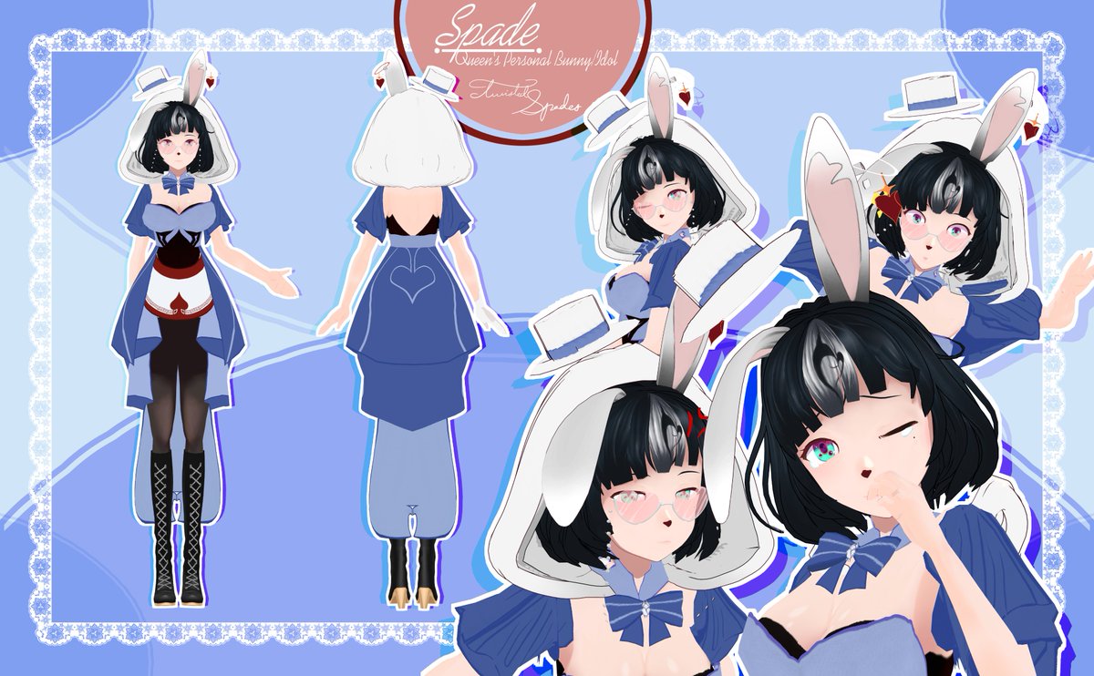 SpadesTwisted's tweet photo. Model Reveal....Again-
I'M KEEPING THE DESIGN THIS TIME, I SWEAR-
#Vtuber #VTuberEN #VtuberDebut #ENVtuber #ENVtubers #aliceinwonder #Spade #bilingual #modelreveal #VTuberUprising #VtuberSupport https://t.co/Iro44MX2gc