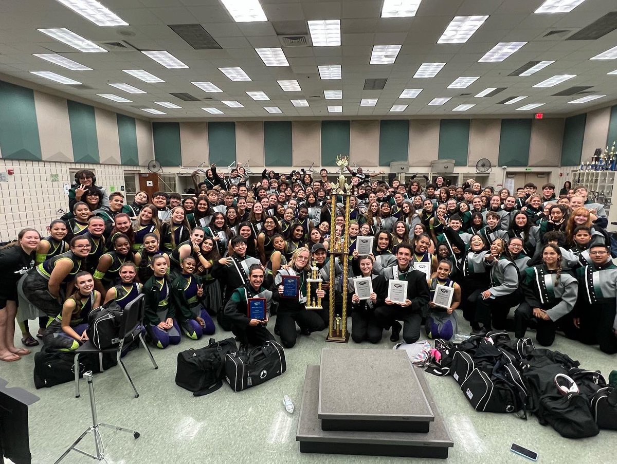 PRHSBands's tweet photo. Congratulations Marching Pride on winning Grand Champion at the Naples Southwest Florida Games Competition! The band placed 1st in Class 5A &amp; won Best music, visual, GE, percussion and auxiliary in Class 5A. The band also won Best Overall Music and Visual! Keep up the good work! https://t.co/BYhsKFShTC