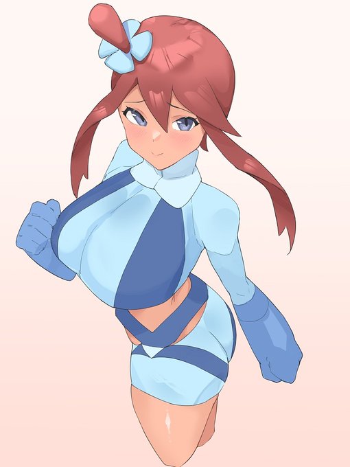 おっぱいとお尻がデカすぎて服が弾けるフウロ 