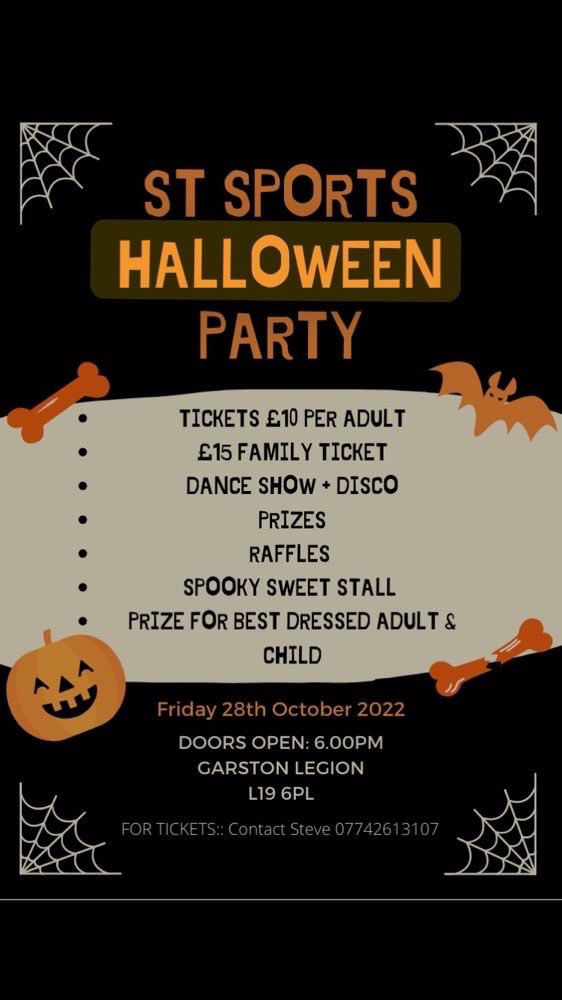 🎃Not a PTA event but Mr T has organised ST Sports Halloween Party.A fun night with ghoulish games,spooky sweets,exciting entertainment+petrifying prizes. So brush off your best monster mash moves+get in touch via the contact details on the poster to book: 07742 613107 👻