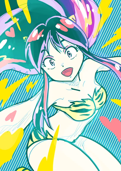 うる星やつら1話目やっとみた。みんなめちゃくちゃ可愛い小さい頃枕の下に見たい夢を書いた紙?を敷いて寝るとその夢が見れるって何かで知って、ラムちゃん描いた絵をおいたの思い出したどんだけ見たかったんだww 